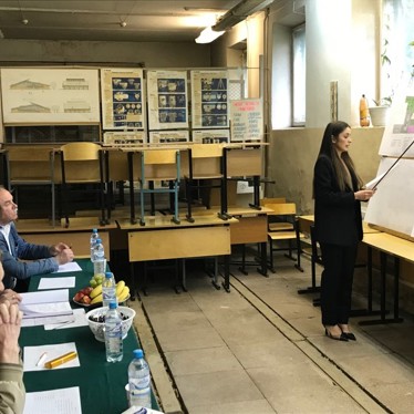 Студентка Евгения Арещенко на защите